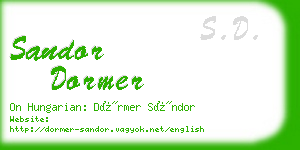 sandor dormer business card